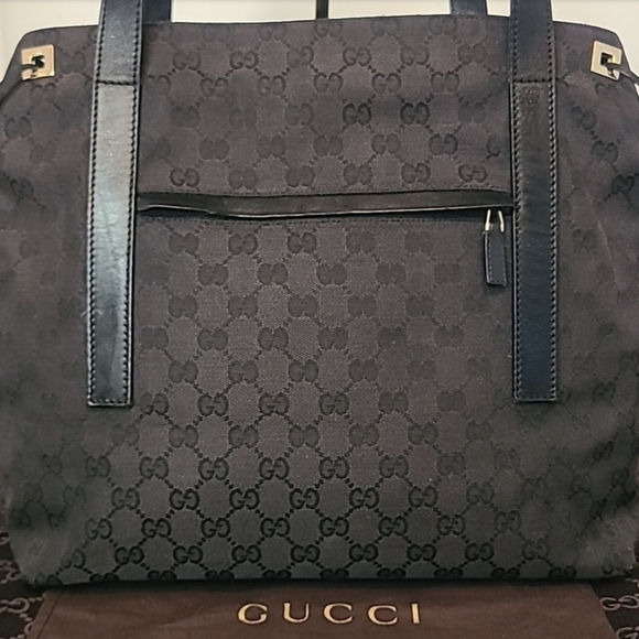 GUCCI VINTAGE EARLY 2000'S GG CANVAS TOTE/SHOULDER BAG CANVAS/LEATHER - Picture 8 of 15
